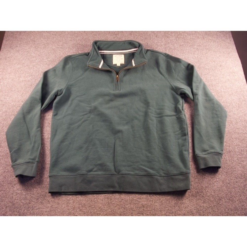 FatFace Men's Dark Green Quarter Zip‎ Sweatshirt Pullover Size L #1922